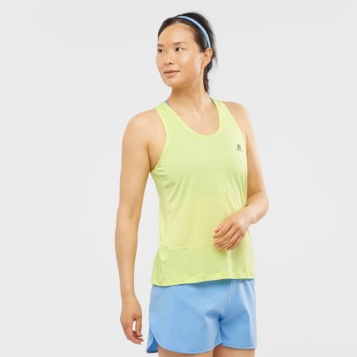 Lemon Salomon Cross Run Women's Tanks | PH 47812Y